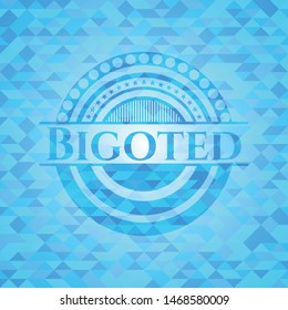 Bigoted realistic light blue mosaic emblem