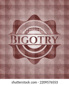 Bigotry red seamless geometric pattern emblem. Seamless. 