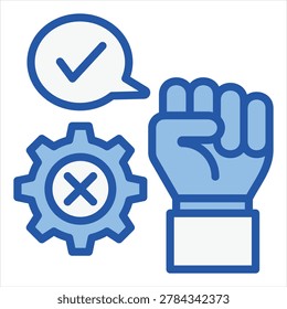 Bigotry Single Icon Blue White