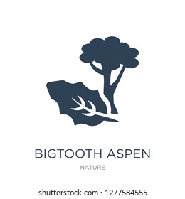 bigtooth aspen tree icon vector on white background, bigtooth aspen tree trendy filled icons from Nature collection, bigtooth aspen tree vector illustration