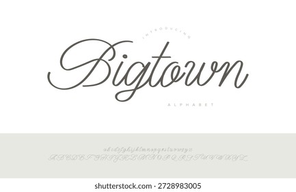 Bigtown Script Font Stylish Casual Cursive Lettering for Creative Branding Posts de Mídia Social e Design Gráfico Moderno
