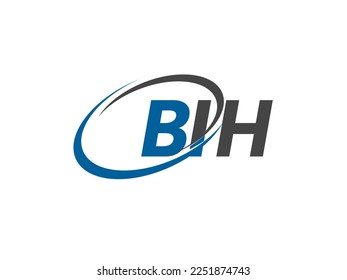 BIH letter creative modern elegant swoosh logo design