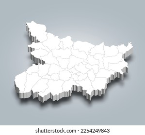 Bihar 3d district map is a state of India