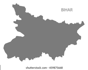 Bihar India Map grey