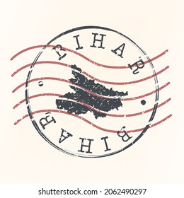 Bihar, India Stamp Map Postal. Silhouette. Passport Round Design. Vector Icon. Design Retro Travel National Symbol.