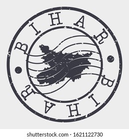 Bihar India Stamp Postal. Map Silhouette Seal. Passport Round Design. Vector Icon. Design Retro Travel.