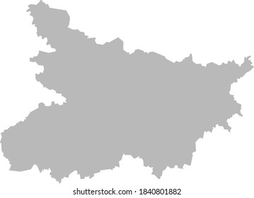 Bihar indian state map. Light gray background. Business concepts graphics design.