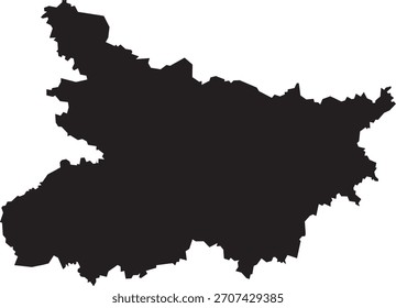 Bihar Map Silhouette Isolated State of India