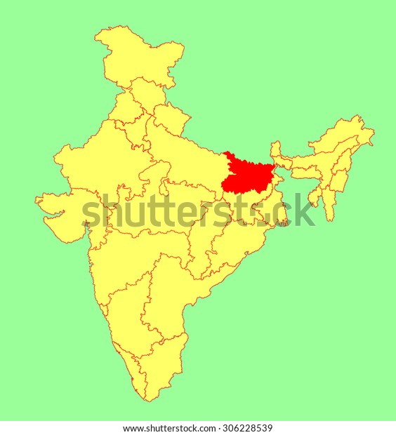Bihar State India Vector Map Silhouette Stock Vector Royalty Free