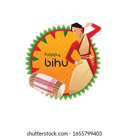 Bihu Assamese festivals in the Indian state of Assam. Vector unit design