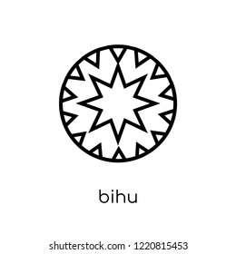 bihu icon. Trendy modern flat linear vector bihu icon on white background from thin line india collection, editable outline stroke vector illustration