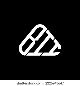 BII letter logo creative design with vector graphic, BII simple and modern logo in round triangle shape.