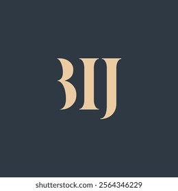 BIJ abstract letter logo design. This logo is designed by three abstract letters.