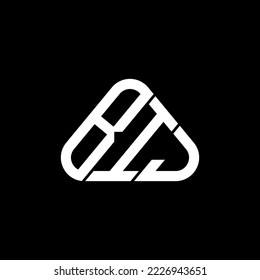 BIJ letter logo creative design with vector graphic, BIJ simple and modern logo in round triangle shape.