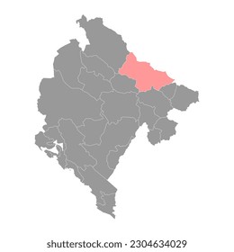 Bijelo Polje Municipality map, administrative subdivision of Montenegro. Vector illustration.