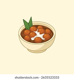 Biji Salak is an Indonesian traditional snack made of sticky rice balls in sweet syrup.
