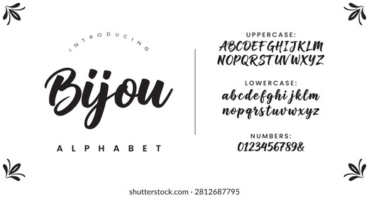 Bijou Hand Lettered Script Font Elegant Style For Wedding Invitations And Luxury Branding