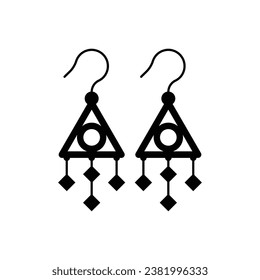 Bijouterie earrings icon design. isolated on white background. vector illustration