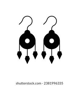 Diseño de iconos de pendientes bijouterie. aislado de fondo blanco. ilustración vectorial
