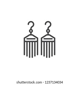 Bijouterie earrings outline icon. linear style sign for mobile concept and web design. Female jewelry simple line vector icon. Symbol, logo illustration. Pixel perfect vector graphics