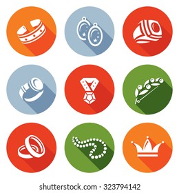 Bijouterie icons set. Vector Illustration.