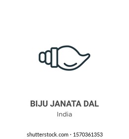 Biju janata dal outline vector icon. Thin line black biju janata dal icon, flat vector simple element illustration from editable india concept isolated on white background