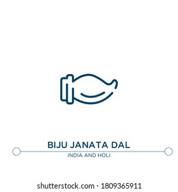 ícono de vector de contorno de la distribución biju janata dal. ilustración de elemento simple. ícono del contorno de la medalla de biju janata de india editable. se puede usar para web y móvil
