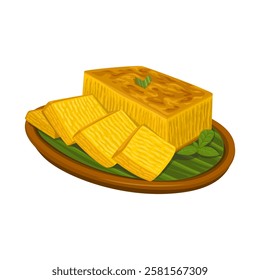 Bika Ambon Traditional Cake From Medan, Sumatera, Indonesia Illustration Vector
