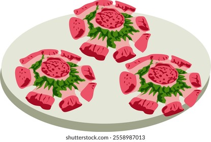 Bikang cake traditional Indonesian food vector clipart