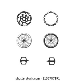 Bike accessories set. Bike badge vector. Bike logo.