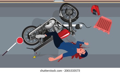 Bike Accident,Motor Bike Road Accident Man Death, Without Helmet