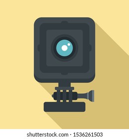 Bike action camera icon. Flat illustration of bike action camera vector icon for web design