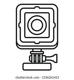 Bike action camera icon. Outline bike action camera vector icon for web design isolated on white background