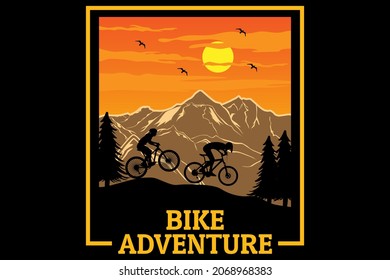 Bike adventure design vintage retro