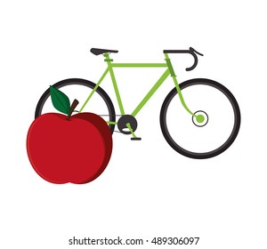 bike and apple  icon