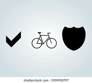 bike and approved war shield vector illustration.