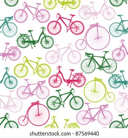 Bike background. Endless pattern. Can be used for wallpaper, pattern fills, web page background, surface textures, fabric design.