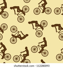 Bike background. Seamless pattern vector illustration