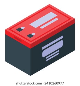 Bike battery icon isometric vector. Electric charge. Mobile power