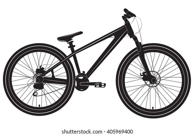 Bike Bicycle black and white. Vector illustration.