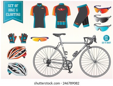 Bike or Bicycle clothing illustration, easy to modify