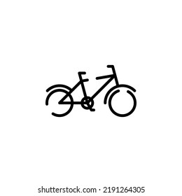 Bike, Bicycle Dotted Line Icon Vector Illustration Logo Template. Suitable For Many Purposes.