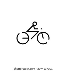 Bike, Bicycle Dotted Line Icon Vector Illustration Logo Template. Suitable For Many Purposes.