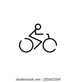 Bike, Bicycle Dotted Line Icon Vector Illustration Logo Template. Suitable For Many Purposes.