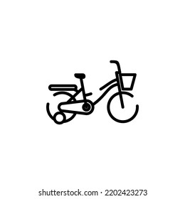 Bike, Bicycle Dotted Line Icon Vector Illustration Logo Template. Suitable For Many Purposes.