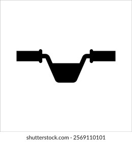 Bike or bicycle handlebars for biking concept in vector icon