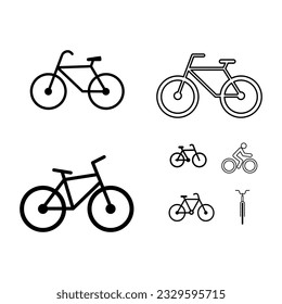 bike bicycle icon set, Bicycle sign vector flat illustration on white background.