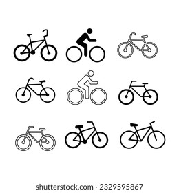 bike bicycle icon set, bicycle icon vector illustration on white background. 