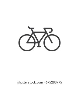 Bike, Bicycle line icon, outline vector sign, linear style pictogram isolated on white. Cycling symbol, logo illustration. Editable stroke. Pixel perfect graphics