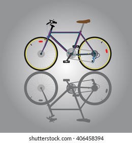 Bike and bicycle shadow. Vector illustration.